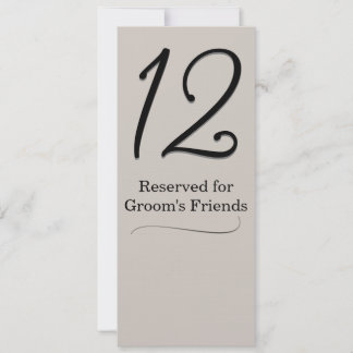 Invitación Número de la mesa de recepción de bodas de taupe