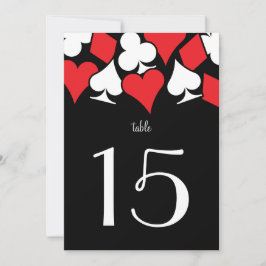 Invitación Número de la mesa roja de la recepción de la boda 