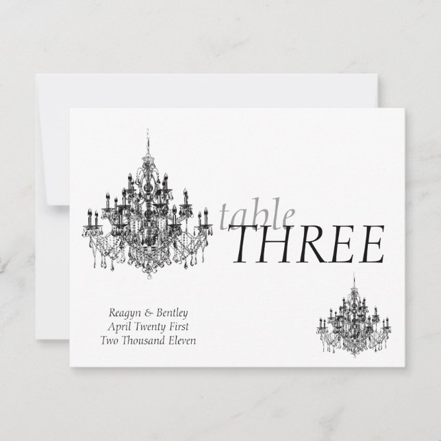 Invitación Número de la tabla de Chandee Amore (Anverso)