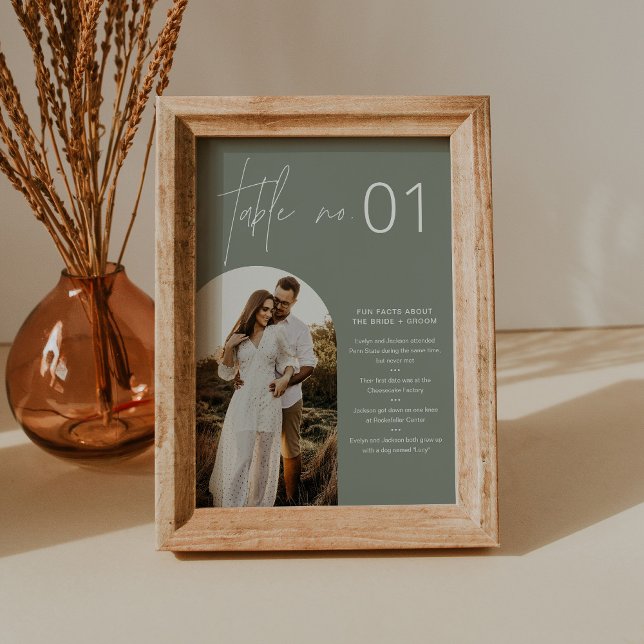 Invitación Número de la tabla de fotos de SAGE Boho con datos (Subido por el creador)