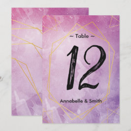 Invitación Número de la tabla de la tipografía de oro color r