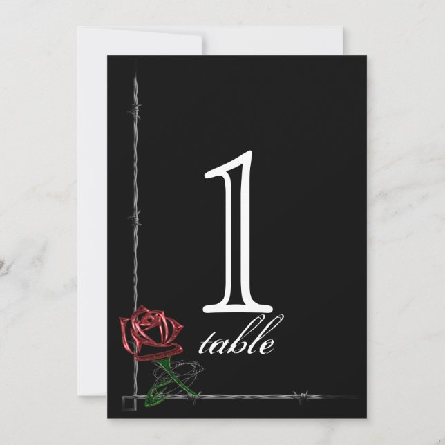 Invitación Número de la tabla del aniversario del Rosa de ala (Anverso)