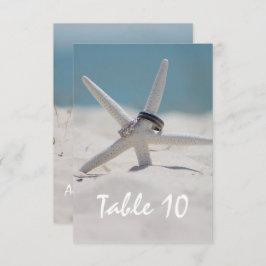 Invitación Número de lugar de la mesa de bodas de playa