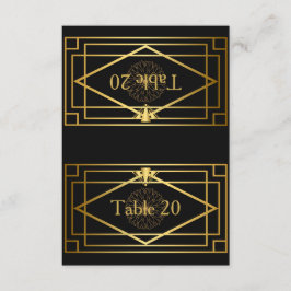 Invitación Número de mesa, Boda, Reunión, Gran Gatsby, negro