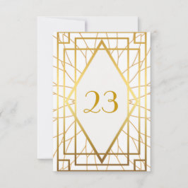 Invitación Número de Mesa, Gran Gatsby, elegante, chic, oro b
