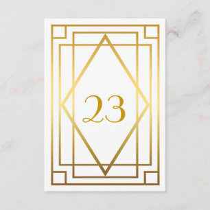 Invitación Número de Mesa, Gran Gatsby, elegante, chic, oro b