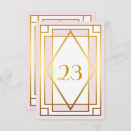Invitación Número de Mesa,Gran Gatsby,elegante,elegante,rosa