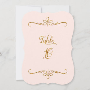Invitación Número de tabla 10, recepciones de letras de scrip