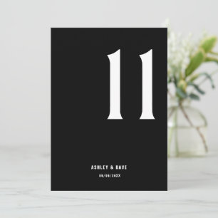 Invitación Número de tabla 11 Negrita Número de tabla Boda ne