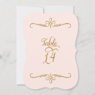 Invitación Número de tabla 14, recepciones de letras de guion