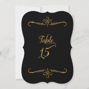 Invitación Número de tabla 15, recepciones de letras de scrip