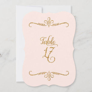 Invitación Número de tabla 17, recepciones de letras de scrip