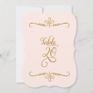 Invitación Número de tabla 20, recepciones de letras de scrip
