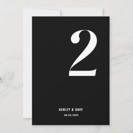 Invitación Número de tabla 2 Número de tabla negrita Boda neg