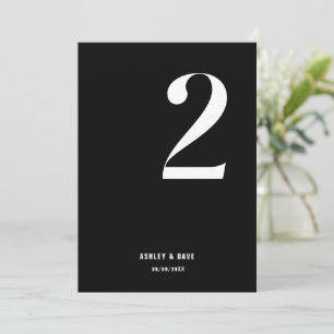 Invitación Número de tabla 2 Número de tabla negrita Boda neg