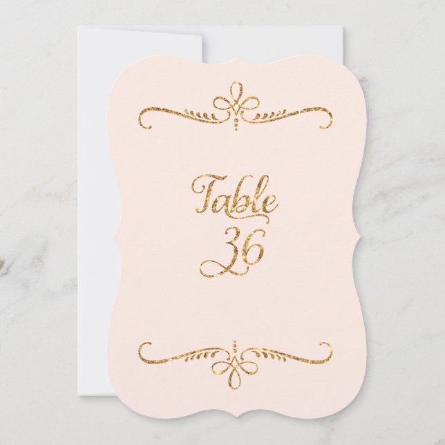 Invitación Número de tabla 36, recepciones de letras de scrip (Reverso)