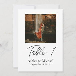 Invitación Número de tabla 5x7 con foto