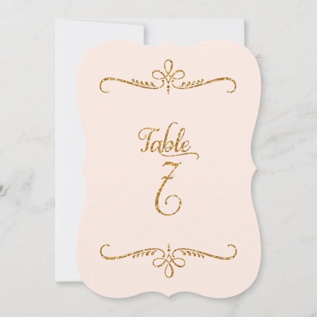 Invitación Número de tabla 7, Recepción de letras de script d (Anverso)