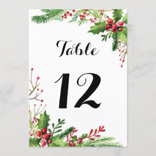 Invitación Número de tabla boda acuarela botánica