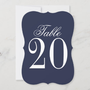 Invitación Número de tabla Boda azul de la Marina Náutica