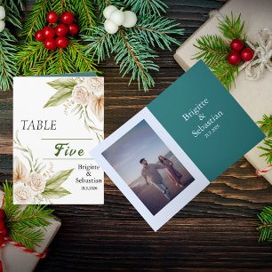 Invitación Número de tabla Boda de Pampas dobladas