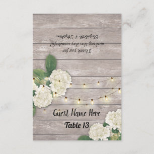 Invitación Número de tabla boda Escort Hydrangea Madera Rústi
