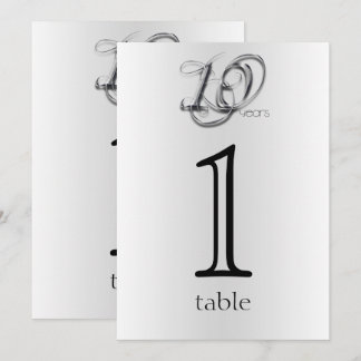 Invitación Número de tabla de 10 años de Fancy Tin