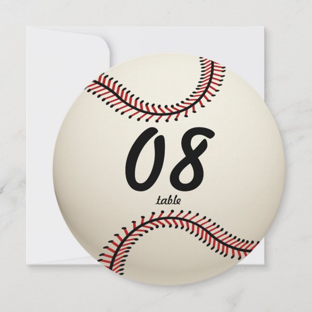 Invitación Número de tabla de béisbol (Anverso)