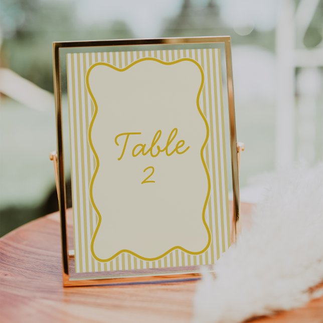 Invitación Número de tabla de Boda amarillo de mantequilla mo (Subido por el creador)