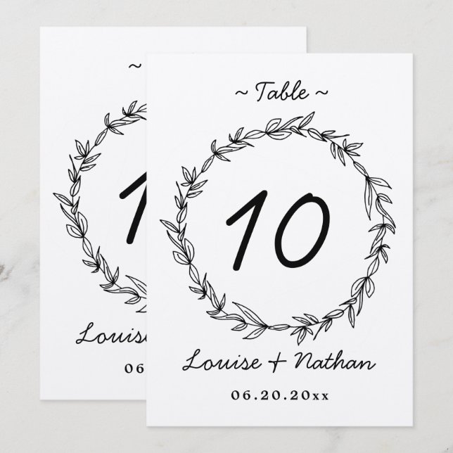 Invitación Número de tabla de boda de coronas rusas (Anverso / Reverso)