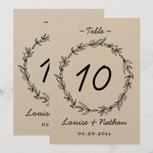 Invitación Número de tabla de boda de coronas rusas