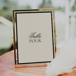 Invitación Número de tabla de Boda de guión moderno minimalis