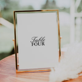 Invitación Número de tabla de Boda de guión moderno minimalis