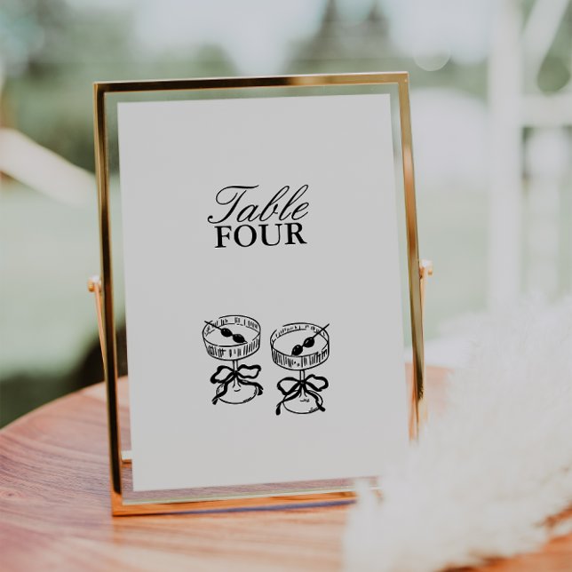 Invitación Número de tabla de Boda de guión moderno minimalis (Subido por el creador)