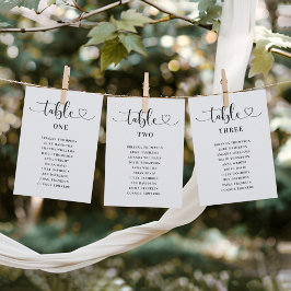 Invitación Número de tabla de Boda de guiones modernos del co