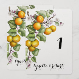 Invitación Número de tabla de Boda de la acuarela de frutas y