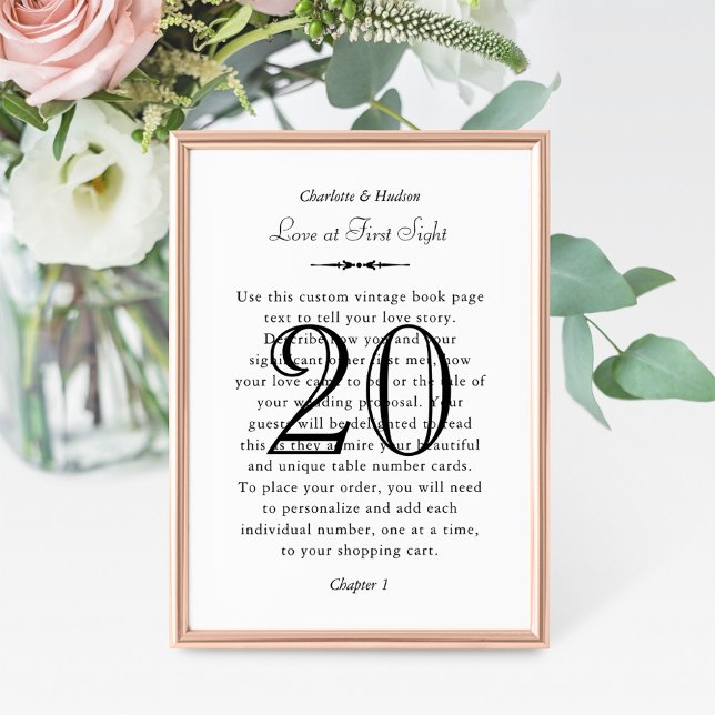 Invitación Número de tabla de Boda de la página del libro de  (Subido por el creador)