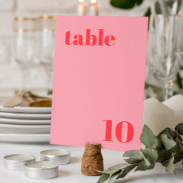 Invitación Número de tabla de Boda de moda rosa retro