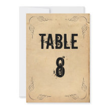 Número de tabla de Boda de papel marrón