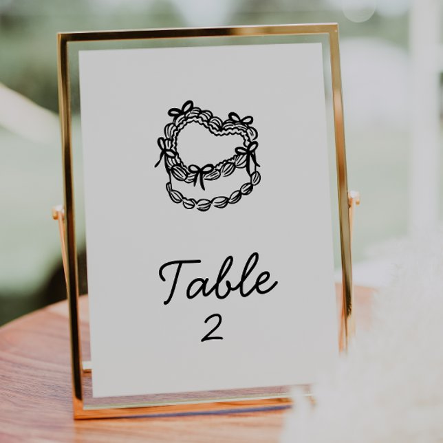 Invitación Número de tabla de Boda de pasteles dibujado a man (Subido por el creador)