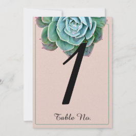 Invitación Número de tabla de Boda de Rubor Succulent