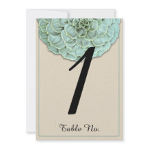 Número de tabla de Boda de Sage Succulent