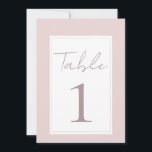 Invitación Número de tabla de Boda moderno Oyster rosa y dora<br><div class="desc">buscar elementos coincidentes en mi tienda.</div>