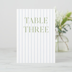 Invitación Número de tabla de Boda verde y azul de sabio clás