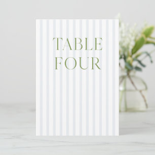 Invitación Número de tabla de Boda verde y azul de sabio clás