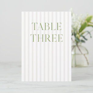 Invitación Número de tabla de Bodas clásicos de color verde y