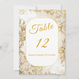 Invitación Número de tabla de Bodas clásicos de florecimiento