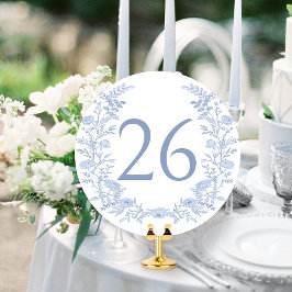 Invitación Número de tabla de bodas de invierno floral azul b