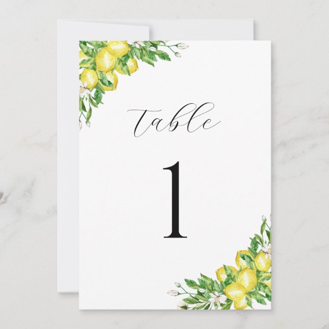 Invitación Número de tabla de Bodas de la acuarela italiana L (Anverso)