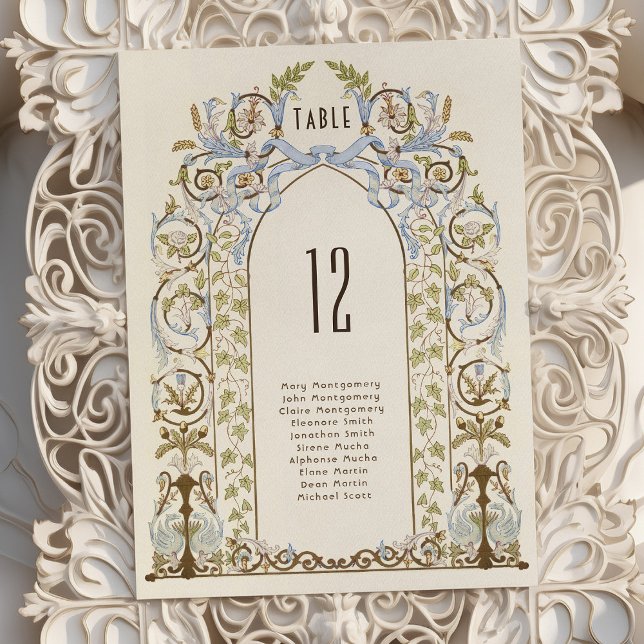 Invitación Número de tabla de Bodas florales mutados del Roya (Subido por el creador)